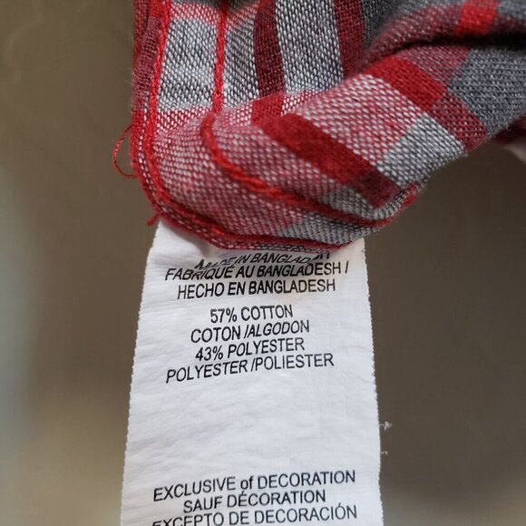 CAT Caterpillar Plaid Button Up Short Sleeve Shirt Red Size Men's Medium Casual - Picture 9 of 10